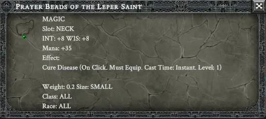 PRAYER BEADS OF THE LEPER SAINT item card